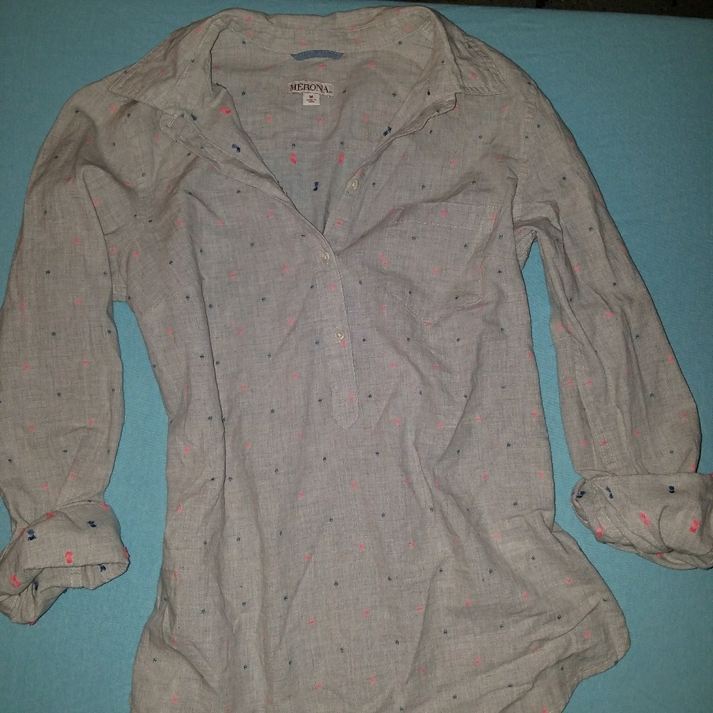 Women's Dotted Button Down